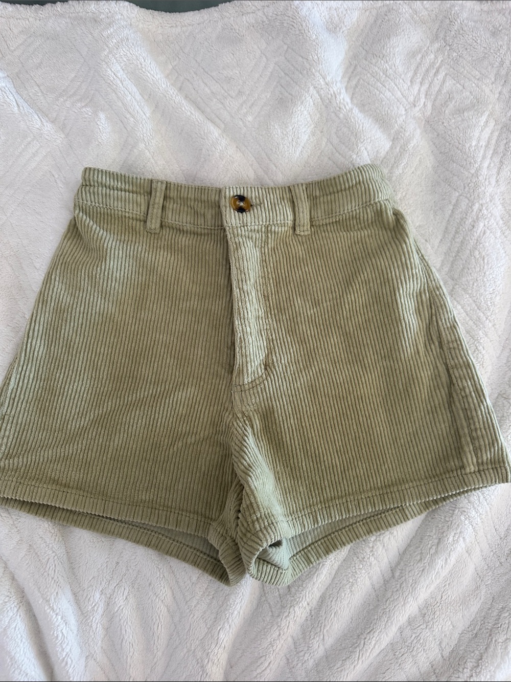 Billabong High-Waist Corduroy Shorts in Sage Green